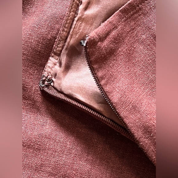 Vintage B.Moss Brown Linen Embroidered Fringe Skirt Size 8 - Picture 13 of 15